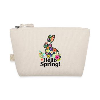Floral Bunny Hello Spring - Organic Pouch - nature - Front