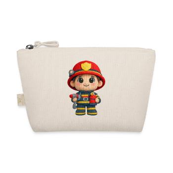 Little firefighter in knitted look - Organic Pouch - nature - Front