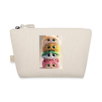 Stacked Rainbow Plush Cats - Organic Pouch - nature - Front