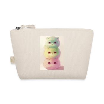 Pastel Cat in Rainbow Pile - Organic Pouch - nature - Front