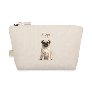 Mops Mama – Geschenk für Mops Liebhaberinnen - Bio-Täschchen - Natur - Vorne