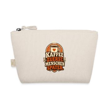 Kaffee zuerst – Lustiger Morgenmuffel Spruch - Bio-Täschchen - Natur - Vorne
