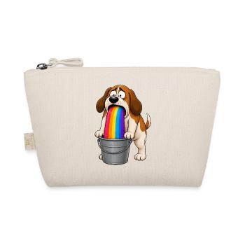Rainbow Barfing Dog Bucket Mess - Organic Pouch - nature - Front