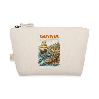 Gdynia 1800 Vintage Grafik – Historischer Print - Bio-Täschchen - Natur - Vorne