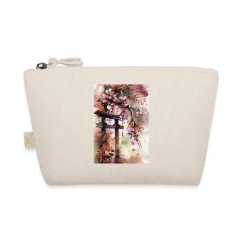 Sakura Torii im Aquarell - Bio-Täschchen - Natur - Vorne