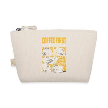 Coffee First, Questions Later – Kaffee-Waschbär - Bio-Täschchen - Natur - Vorne