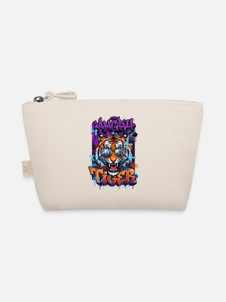 Angry Tiger Street Art Fashion & Living - Bio-Täschchen - Natur