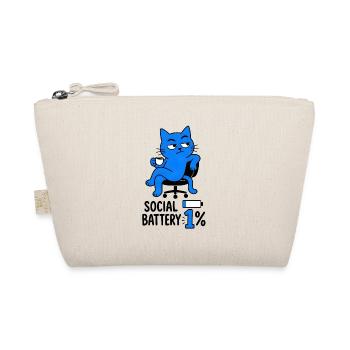 Geek-Humor-Chat "Social Battery 1%" - Bio-Täschchen - Natur - Vorne