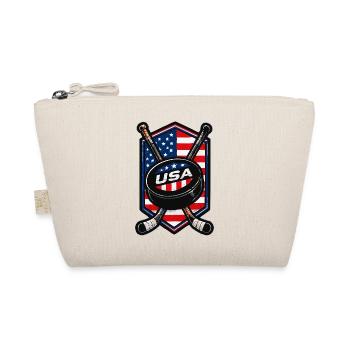 USA Eishockey Flaggen Schild - Bio-Täschchen - Natur - Vorne