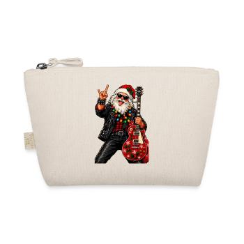 Weihnachtsrocker mit roter Gitarre - Bio-Täschchen - Natur - Vorne