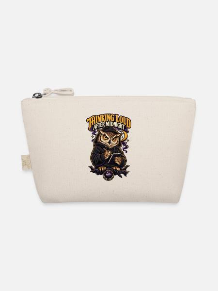 RobVibe Wild Club – Owl Thinking After Midnight - Bio-Täschchen - Natur