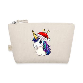 Einhorn Weihnachten - Bio-Täschchen - Natur - Vorne