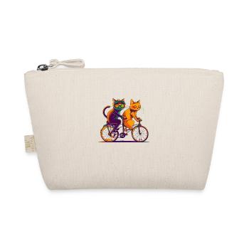 Cool Comic Cats Ride Bike, Tandem - Organic Pouch - nature - Front