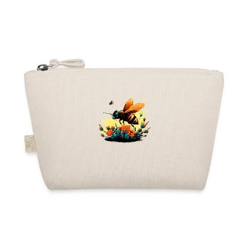 Cool Bee Motif with Marigold Cartoon Comic - Organic Pouch - nature - Front