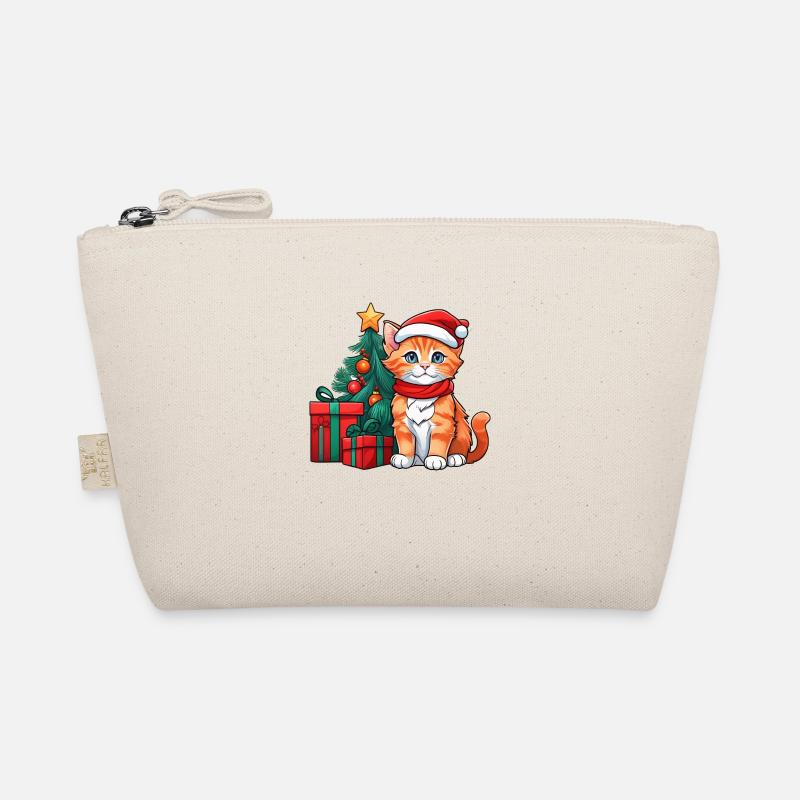 Bébé chat mignon avec chapeau de père Noël Trousse biologique