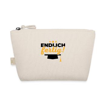 Endlich fertig Schule Geschenk Abschluss - Bio-Täschchen - Natur - Vorne