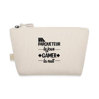 Parqueteur le jour gamer la nuit t-shirt - Trousse biologique - nature - Devant