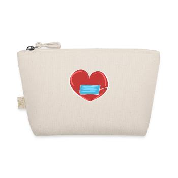red heart mask corona protection - Organic Pouch - nature - Front