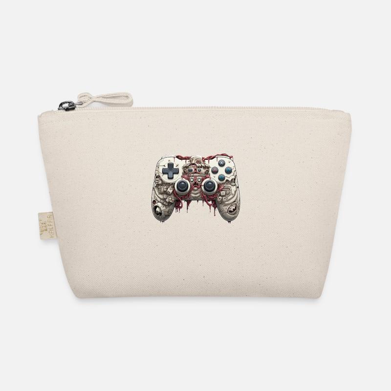 Funny Halloween Cartoon Gaming Controller Zombie - Bio-Täschchen - Natur