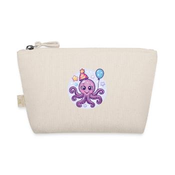 Octopus Birthday Baby - Organic Pouch - nature - Front