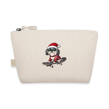 Havanese Hund Weihnachten Skateboard - Bio-Täschchen - Natur - Vorne