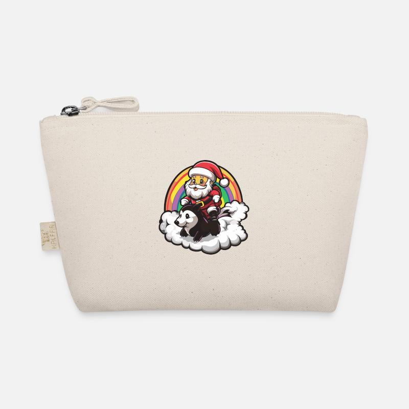 Stinktier Weihnachtsmann Regenbogen Bio-Täschchen