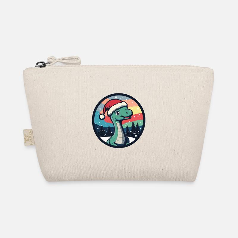 Dinosaurier brontosaurus Weihnachten X-Mas - Bio-Täschchen - Natur