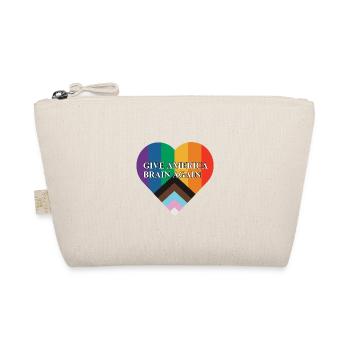 Give America Brian Again Pride Flag Heart - Bio-Täschchen - Natur - Vorne