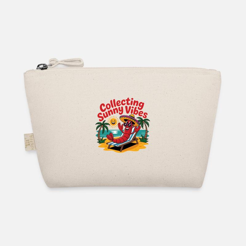 Sunny Summer Vibes Funny Crab on the Beach Organic Pouch