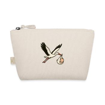 White stork with baby - Organic Pouch - nature - Front