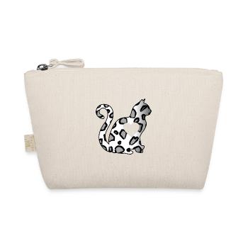 LEO Silver Cat Heart Silhouette Cat Lover Black - Organic Pouch - nature - Front