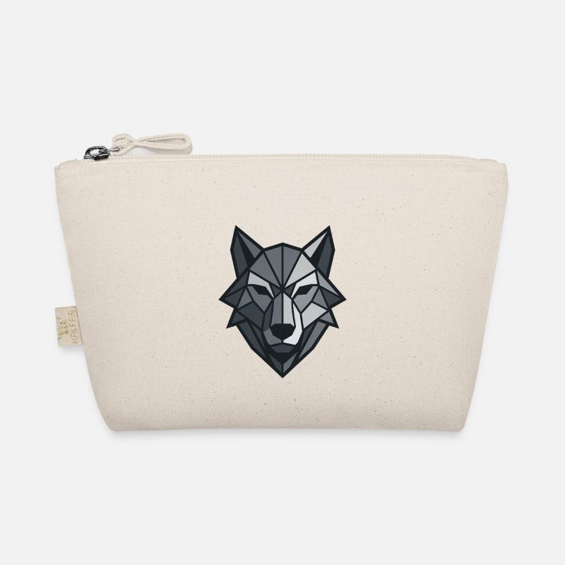 Geometric Wolf Organic Pouch