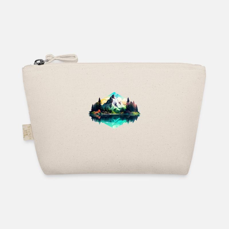 Schöne Landschaft mit Berge, Geschenk Wandern Bio-Täschchen