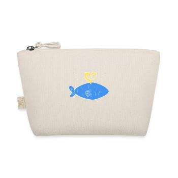 blue fish symbol heart light - Organic Pouch - nature - Front