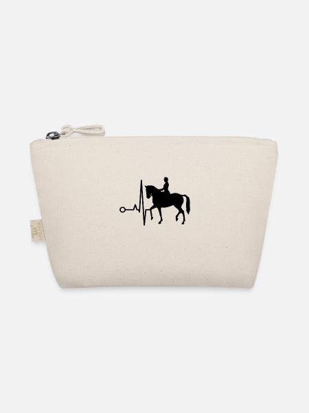 Dressur Dressurreiten Dressurreiter Reiten Pferd - Bio-Täschchen - Natur - Vorne