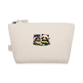 Cute comic raccoons eat sushi together - Organic Pouch - nature - Front