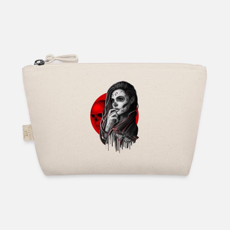 Sugar Skull Girl Hawk-Motte - Bio-Täschchen - Natur