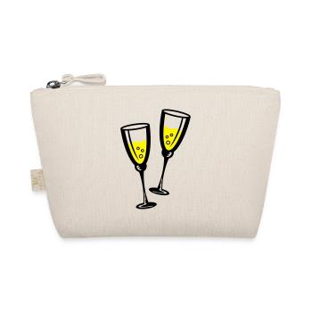 sekt glas wein - Bio-Täschchen - Natur - Vorne