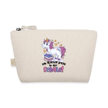 Niedliches Einhorn Zuckertüte Geschenk Einschulung - Bio-Täschchen - Natur - Vorne