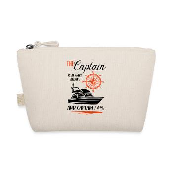 Kapitän Geschenk / The Captain is always right ... - Bio-Täschchen - Natur - Vorne