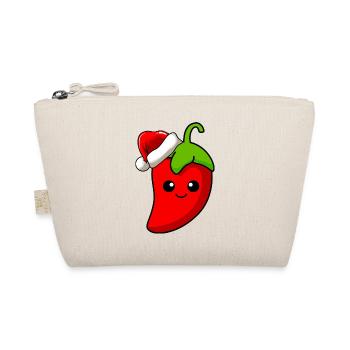 Chilli Weihnachten Comic Xmas - Bio-Täschchen - Natur - Vorne