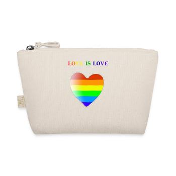 Idée cadeau coeur arc-en-ciel LGBT L'amour c'est l'amour - Trousse biologique - nature - Devant
