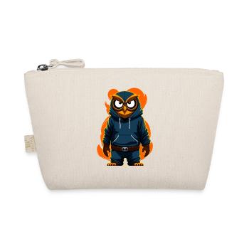 Owl with hoodie - Organic Pouch - nature - Front