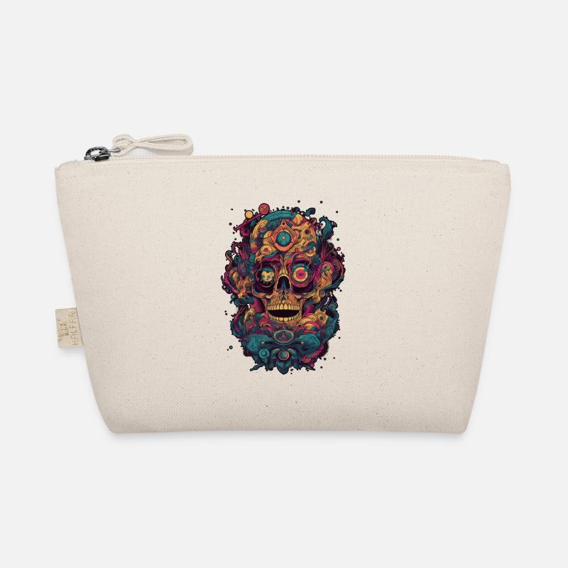 Surrealistic, psychedelic skull Organic Pouch
