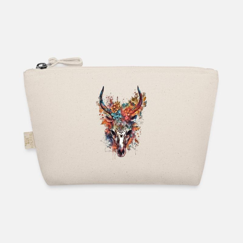 Crâne de gazelles boho avec fleurs et aquarelles Trousse biologique