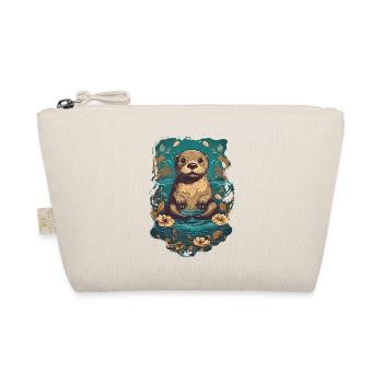 Cute otter in the water with water lilies - Organic Pouch - nature - Front