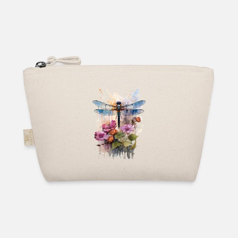 Libelle als Aquarell Kunstwerk - Bio-Täschchen - Natur