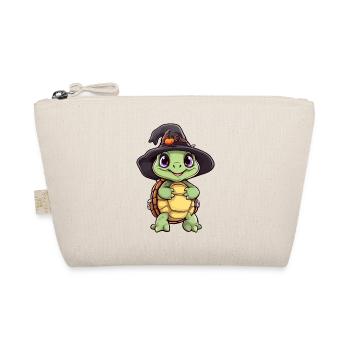 Mignonne tortue d’Halloween avec chapeau de sorcière. - Trousse biologique - nature - Devant