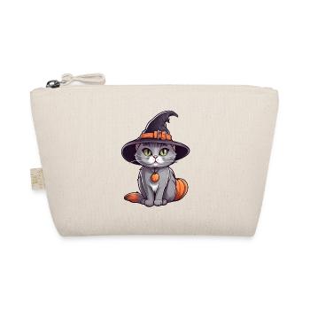 Mignon chat d’Halloween avec chapeau de sorcière. - Trousse biologique - nature - Devant
