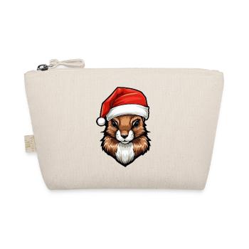 Squirrel Head Christmas Portrait - Organic Pouch - nature - Front